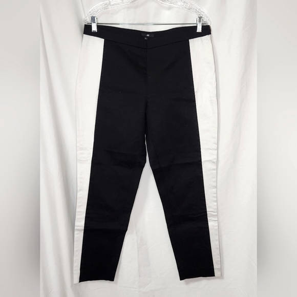 H&M Black/White Slim Pants size 14 - Picture 1 of 2